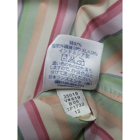 Lands End Women's Multicolor Striped Button Up Top Size 12 - Picture 9 of 11